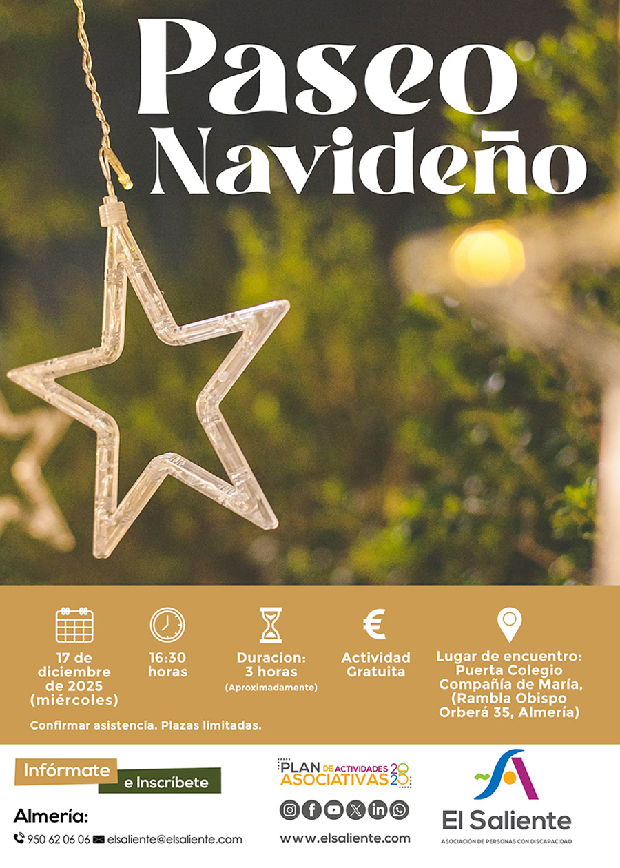 El Saliente actividades: Paseo Navideño en Almería. 17 de diciembre de 2025
