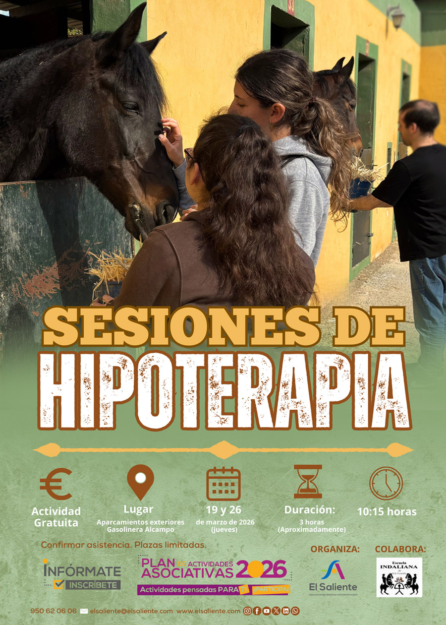 El Saliente actividades: Hipoterapia: Sesiones terapeúticas con caballos 19 y 26 de marzo de 2026