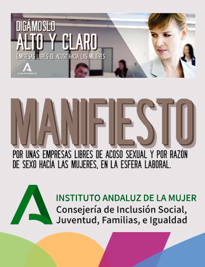 Descargar PDF: Manifiesto por unas empresas libres de acoso sexual y por razón de sexo hacia las mujeres en la esfera laboral. Fundación Almeriense de Personas con Discapacidad