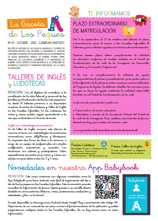 La Gaceta de los Peques. Número 47, octubre de 2022